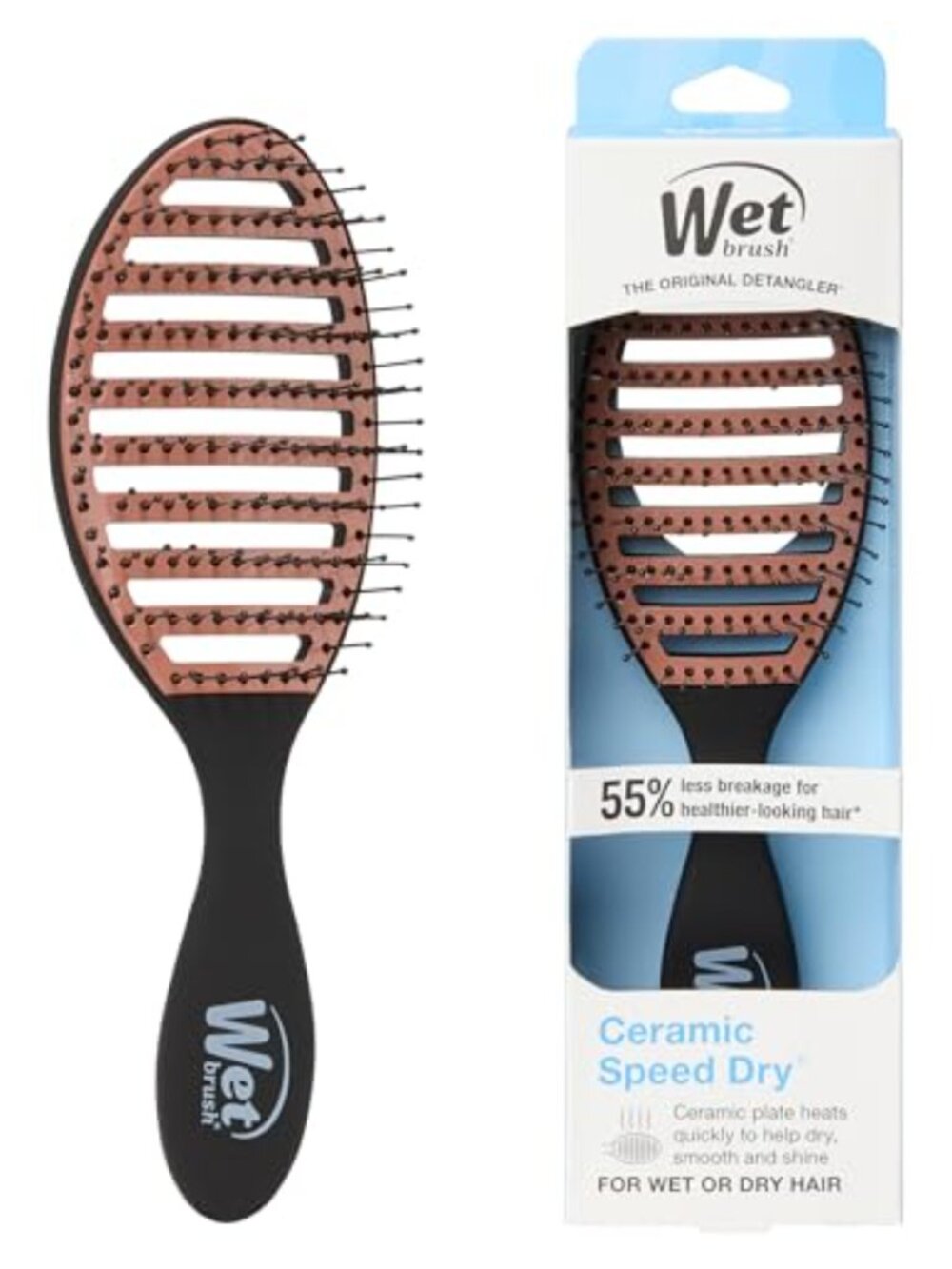 Ceramic Vented Blow-Dry Detangling Hair Brush Heat Resistant